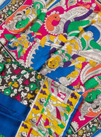 Load image into Gallery viewer, Kalamkari Chennuri Silk Multi Coloured Handpainted Saree