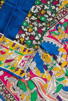 Load image into Gallery viewer, Kalamkari Chennuri Silk Multi Coloured Handpainted Saree