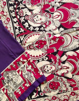 Load image into Gallery viewer, Kalamkari Chennuri Silk Multi Coloured Handpainted Saree