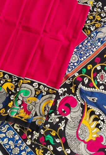 Kalamkari Chennuri Silk Multi Coloured Handpainted Saree