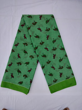 Printed Mangalagiri Cotton Sarees With Contrast Border