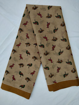 Printed Mangalagiri Cotton Sarees With Contrast Border