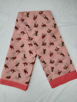 Printed Mangalagiri Cotton Sarees With Contrast Border