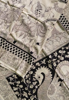 Load image into Gallery viewer, Kalamkari Chennuri Silk Black&amp; white Hand Painted Sarees