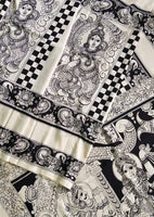 Load image into Gallery viewer, Kalamkari Chennuri Silk Black&amp; white Hand Painted Sarees
