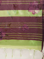 Load image into Gallery viewer, Latest Attractive Stylish Flower Print Linen Women&#39;s Sarees