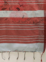 Load image into Gallery viewer, Latest Attractive Stylish Flower Print Linen Women&#39;s Sarees