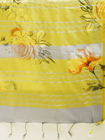 Load image into Gallery viewer, Latest Attractive Stylish Flower Print Linen Women&#39;s Sarees