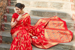 Glory Blended Silk Woven Kanjivaram Saree