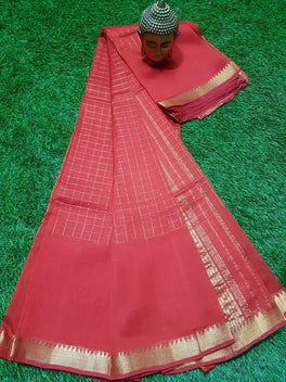 MANGALAGIRI PATTU ZARI CHECKS SAREE