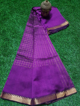 MANGALAGIRI PATTU ZARI CHECKS SAREE