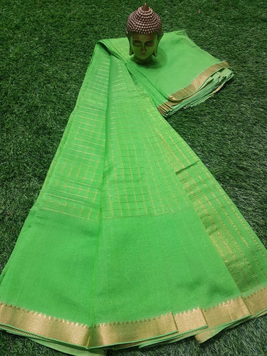 MANGALAGIRI PATTU ZARI CHECKS SAREE