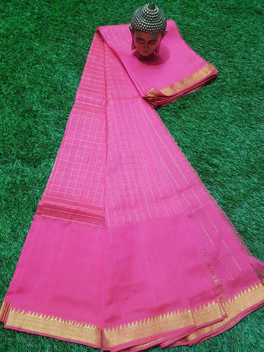 MANGALAGIRI PATTU ZARI CHECKS SAREE