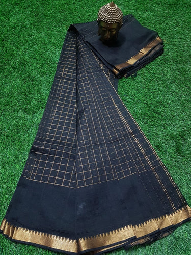 MANGALAGIRI PATTU ZARI CHECKS SAREE