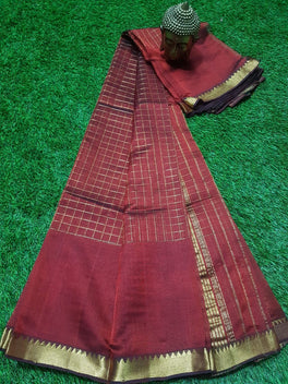 MANGALAGIRI PATTU ZARI CHECKS SAREE