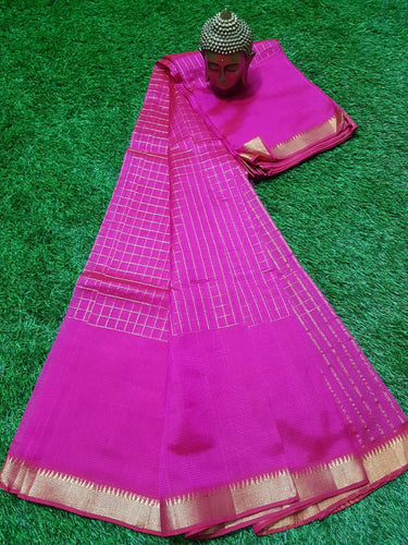 MANGALAGIRI PATTU ZARI CHECKS SAREE