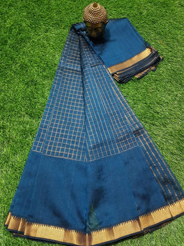 MANGALAGIRI PATTU ZARI CHECKS SAREE