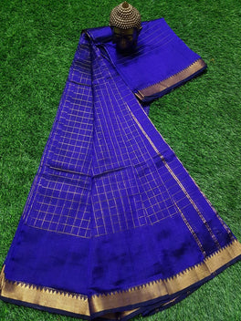 MANGALAGIRI PATTU ZARI CHECKS SAREE