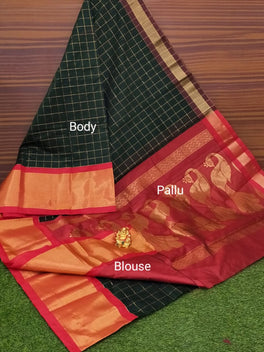 Kuppadam Rich Checked Cotton Saree