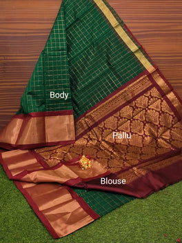 Kuppadam Rich Checked Cotton Saree