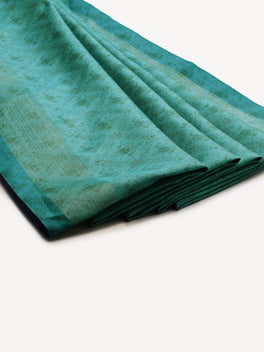 Latest Attractive Stylish Flower Print Linen Women's Sarees