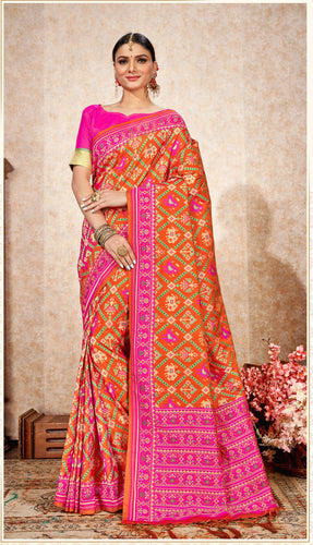 Patan Patola Design Silk Saree