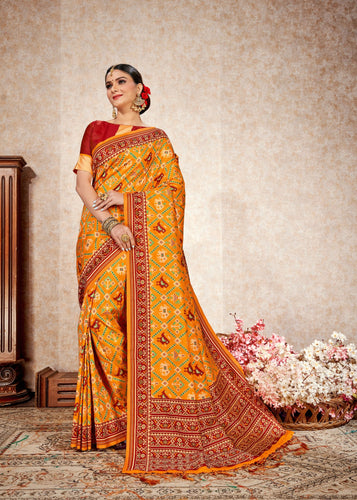 Patan Patola Design Silk Saree
