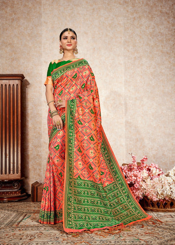 Patan Patola Design Silk Saree