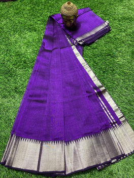 MANGALAGIRI PATTU BIG BORDER PLAIN SAREE