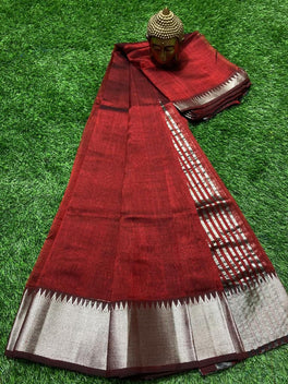 MANGALAGIRI PATTU BIG BORDER PLAIN SAREE