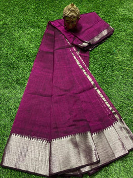 MANGALAGIRI PATTU BIG BORDER PLAIN SAREE