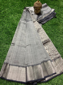 MANGALAGIRI PATTU BIG BORDER PLAIN SAREE