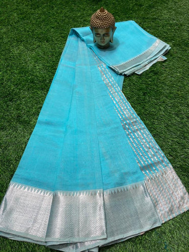 MANGALAGIRI PATTU BIG BORDER PLAIN SAREE