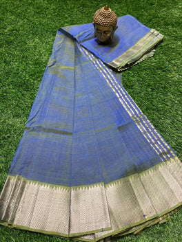 MANGALAGIRI PATTU BIG BORDER PLAIN SAREE