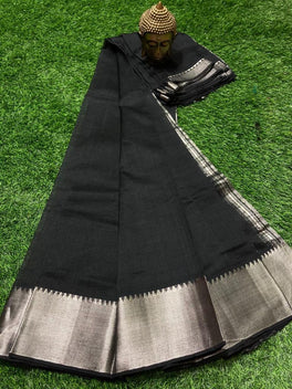 MANGALAGIRI PATTU BIG BORDER PLAIN SAREE