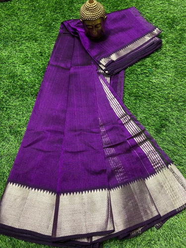 MANGALAGIRI PATTU BIG BORDER PLAIN SAREE