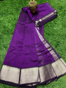 MANGALAGIRI PATTU BIG BORDER PLAIN SAREE