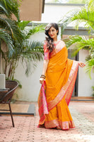 Load image into Gallery viewer, Designer Mild Colored Soft Silk Saree With Elegant Border