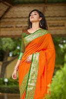 Load image into Gallery viewer, Designer Mild Colored Soft Silk Saree With Elegant Border