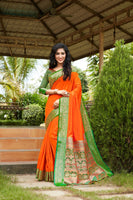 Load image into Gallery viewer, Designer Mild Colored Soft Silk Saree With Elegant Border