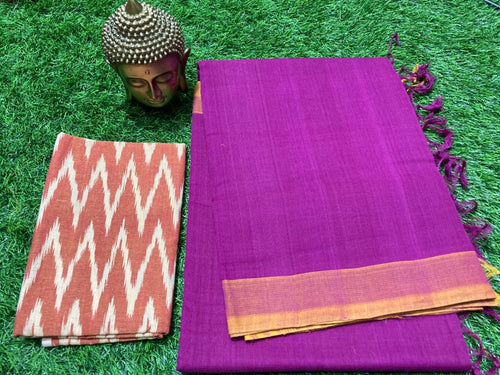 MANGALAGIRI PLAIN COTTON SAREE
