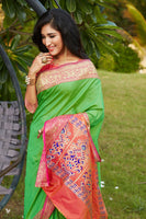 Load image into Gallery viewer, Designer Mild Colored Soft Silk Saree With Elegant Border