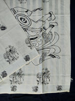 Load image into Gallery viewer, Printed Kerala Cotton Tissue (Silver Zari )