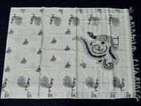 Load image into Gallery viewer, Printed Kerala Cotton Tissue (Silver Zari )