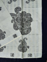 Load image into Gallery viewer, Printed Kerala Cotton Tissue (Silver Zari )