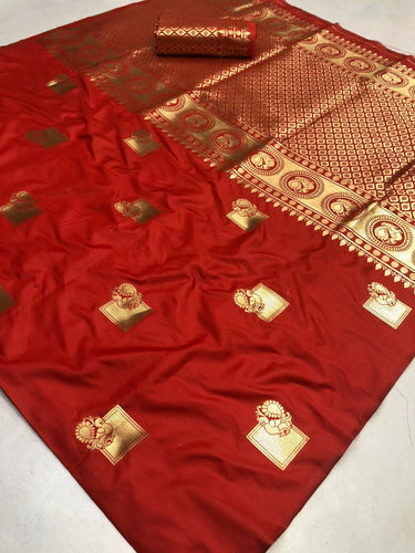 Charming Begni Colored Soft Silk Saree With Buttas