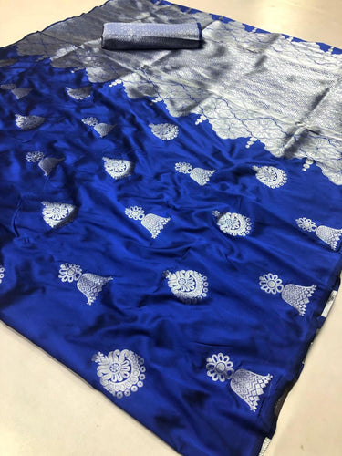 Charming Begni Colored Soft Silk Saree With Buttas