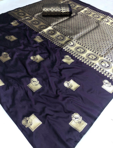 Charming Begni Colored Soft Silk Saree With Buttas