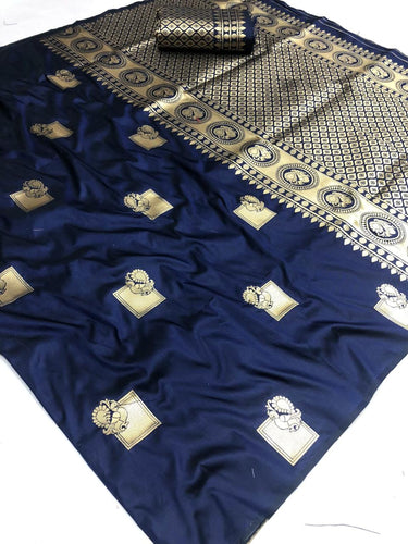 Charming Begni Colored Soft Silk Saree With Buttas