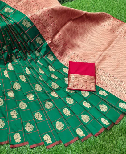 Haldi Colord Soft Silk Saree Rich Border With Checked Buttas